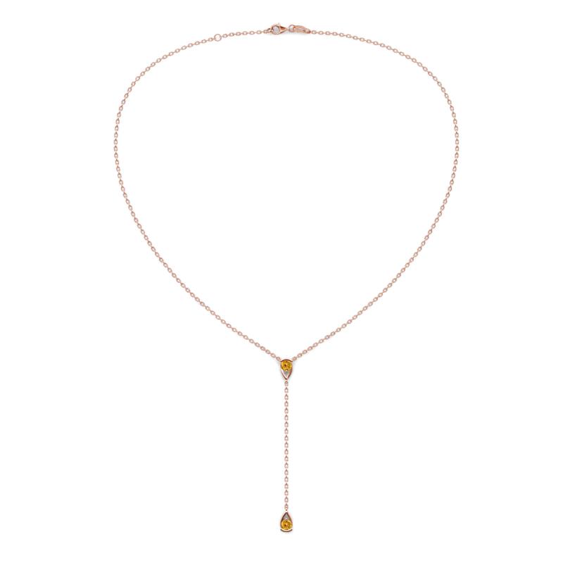 Twila 0.30 ctw Citrine (3.50 mm) Women Lariat Necklace 
