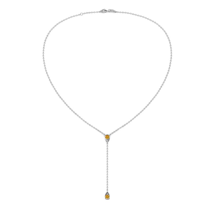 Twila 0.30 ctw Citrine (3.50 mm) Women Lariat Necklace 