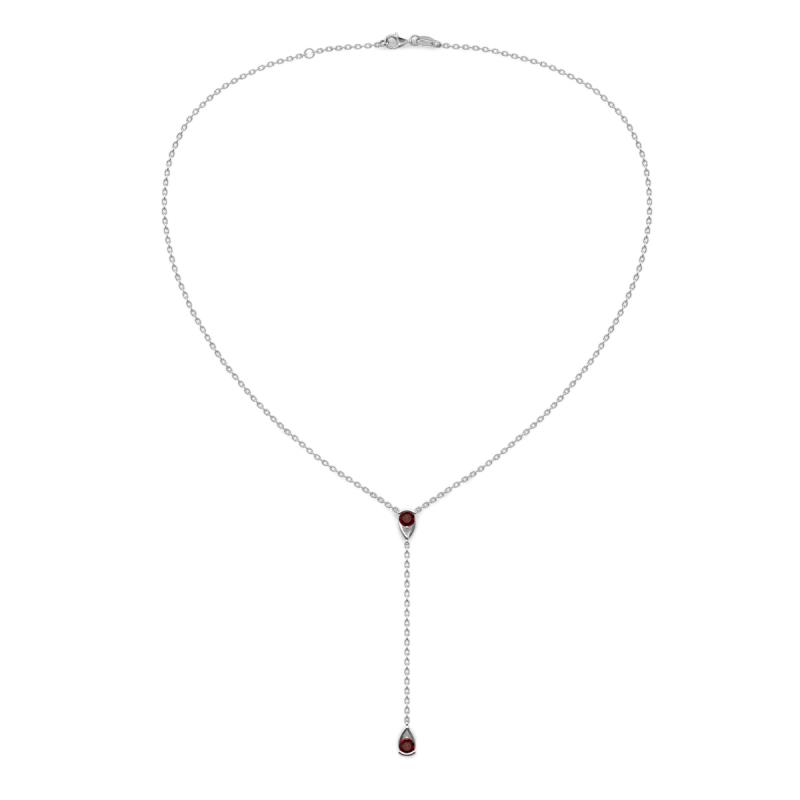 Twila 0.36 ctw Red Garnet (3.50 mm) Women Lariat Necklace 