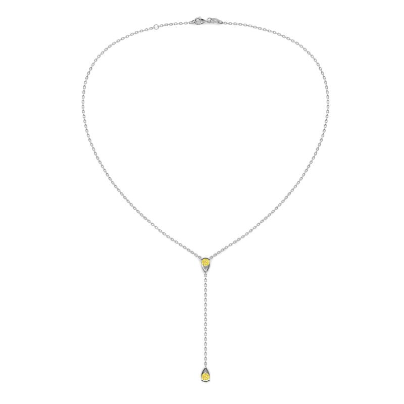 Twila 0.34 ctw Yellow Sapphire (3.50 mm) Women Lariat Necklace 