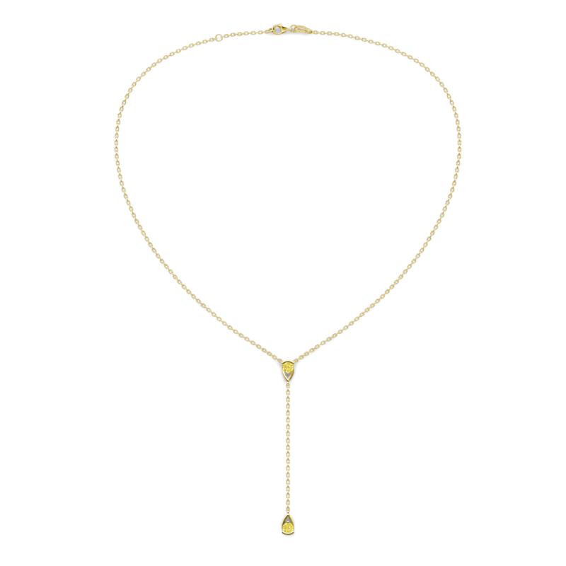 Twila 0.34 ctw Yellow Sapphire (3.50 mm) Women Lariat Necklace 