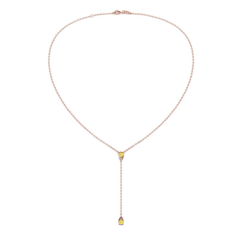 Twila 0.34 ctw Yellow Sapphire (3.50 mm) Women Lariat Necklace 