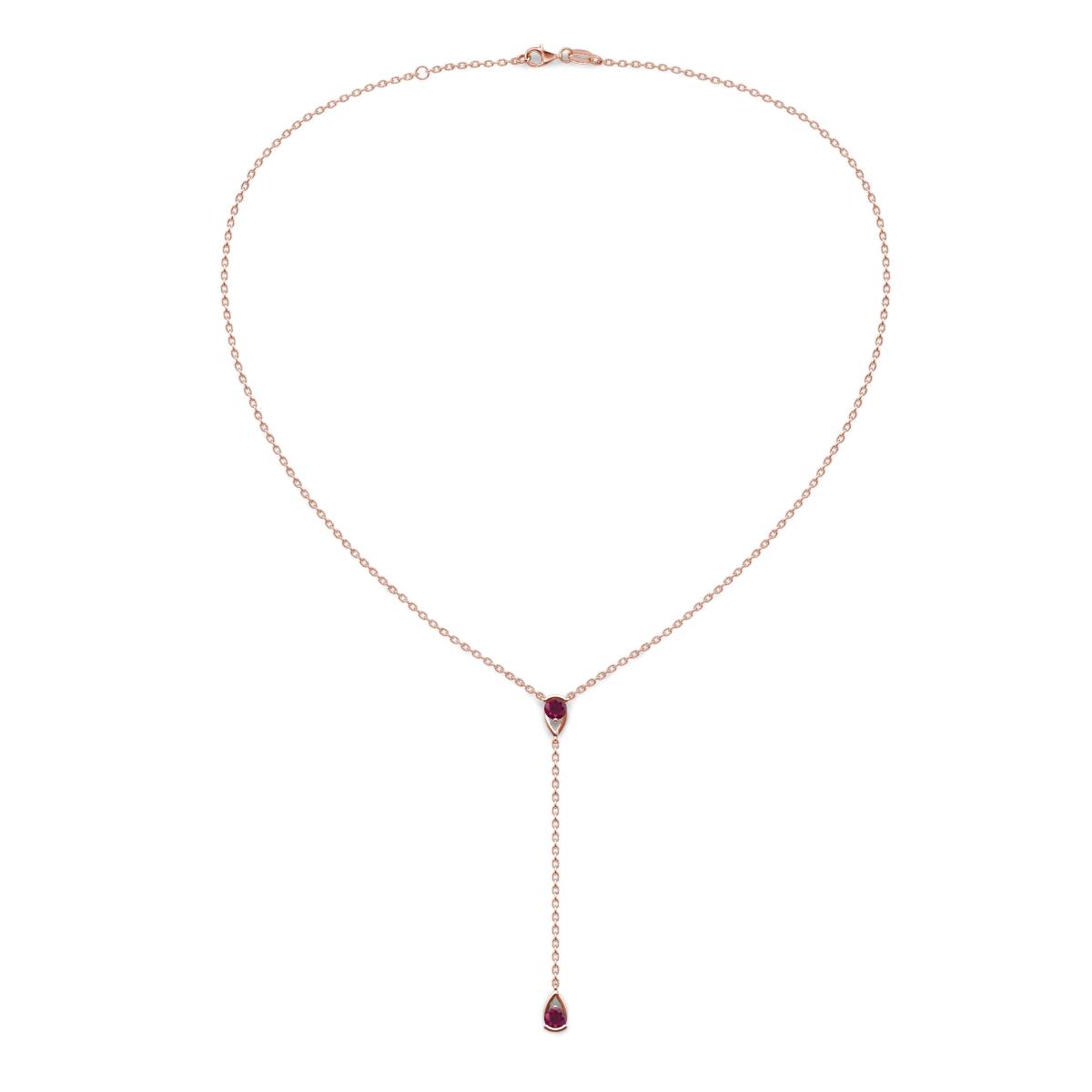 Twila 0.36 ctw Rhodolite Garnet (3.50 mm) Women Lariat Necklace 