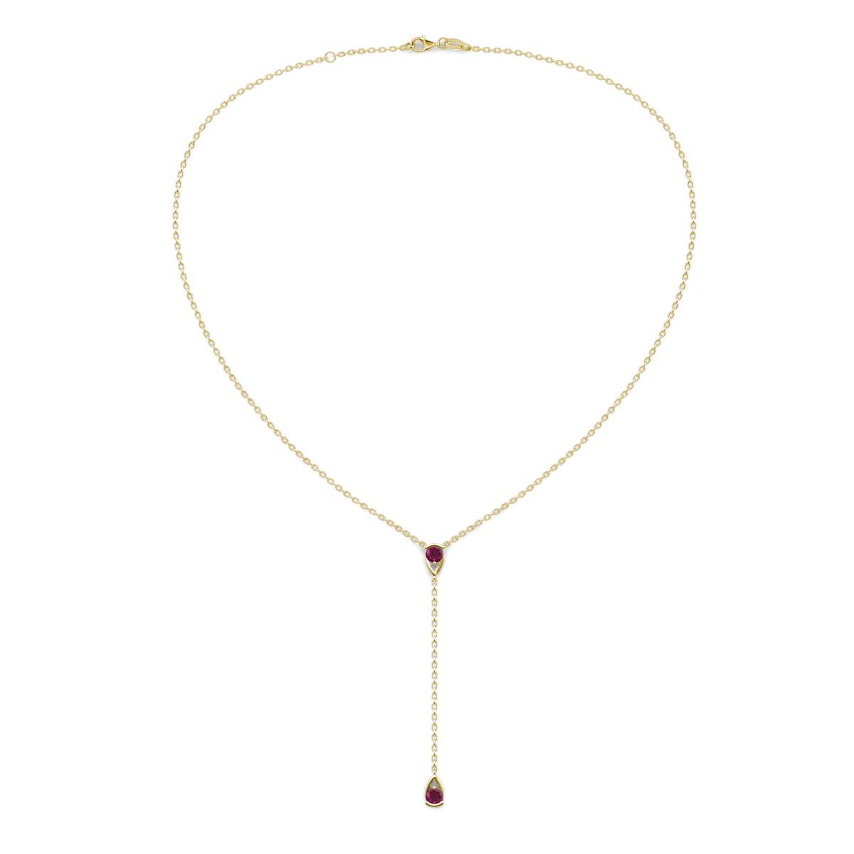 Twila 0.36 ctw Rhodolite Garnet (3.50 mm) Women Lariat Necklace 