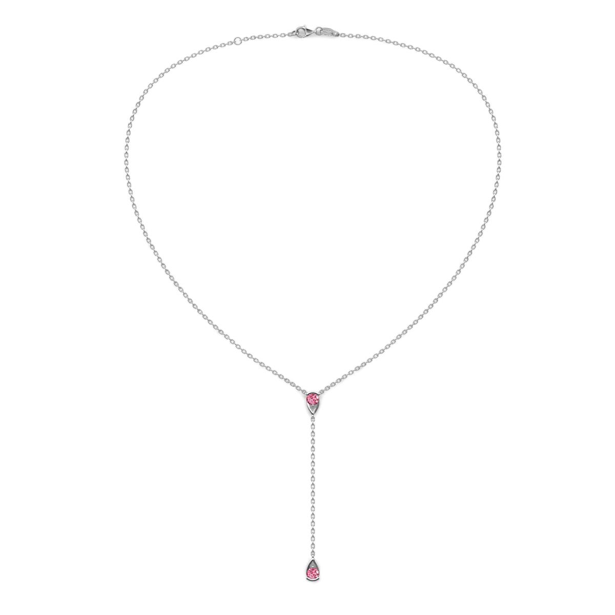 Twila ctw Pink Tourmaline Women Lariat Necklace ctw Pink Tourmaline Women Lariat Necklace in K White GoldIncluded inches K White Gold Chain