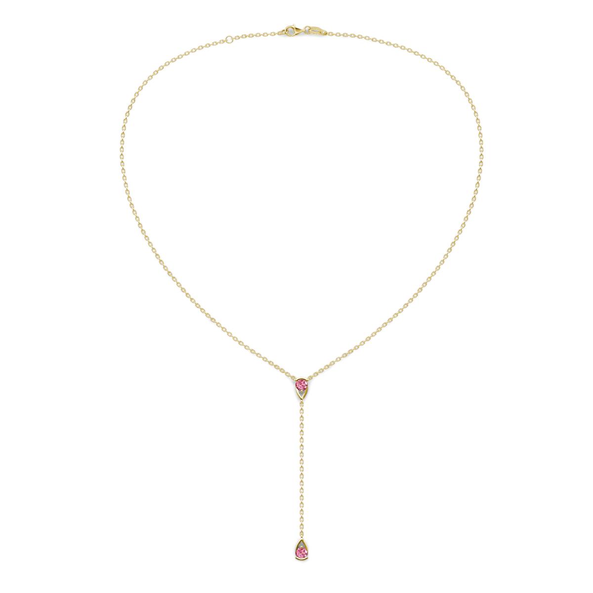 Twila 0.30 ctw Pink Tourmaline (3.50 mm) Women Lariat Necklace 