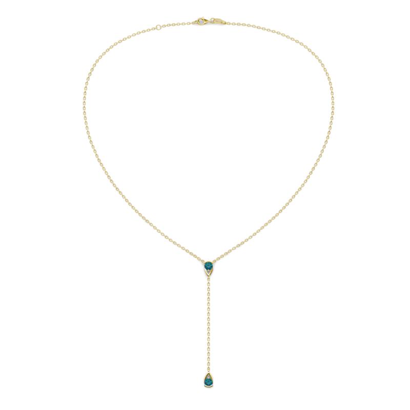 Twila 0.32 ctw Blue Diamond (3.50 mm) Women Lariat Necklace 