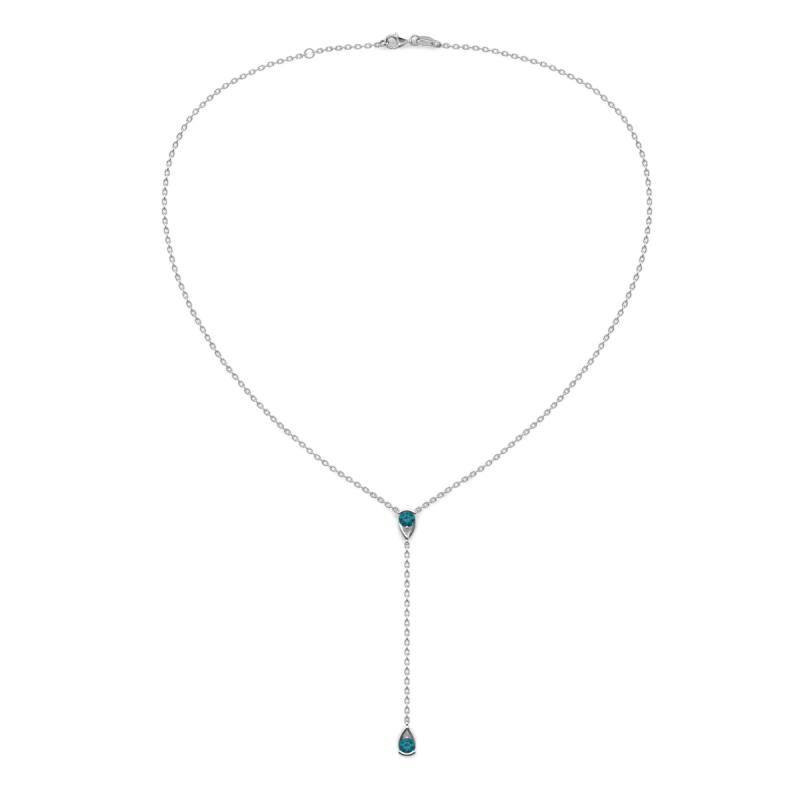 Twila 0.32 ctw Blue Diamond (3.50 mm) Women Lariat Necklace 