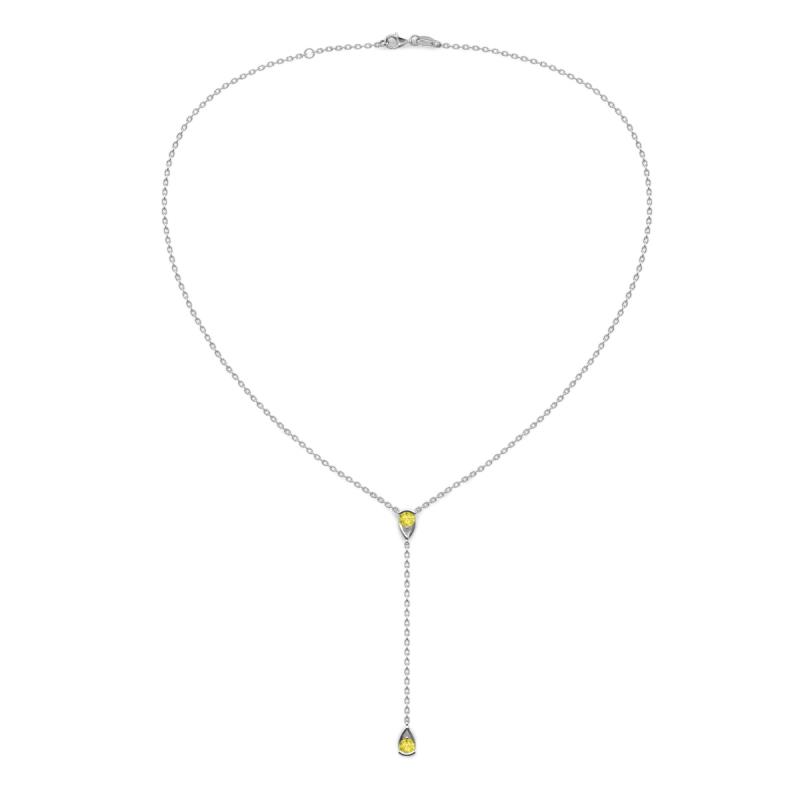 Twila 0.32 ctw Yellow Diamond (3.50 mm) Women Lariat Necklace 