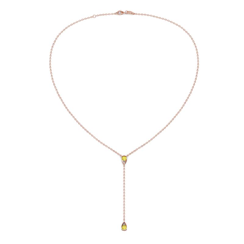 Twila 0.32 ctw Yellow Diamond (3.50 mm) Women Lariat Necklace 