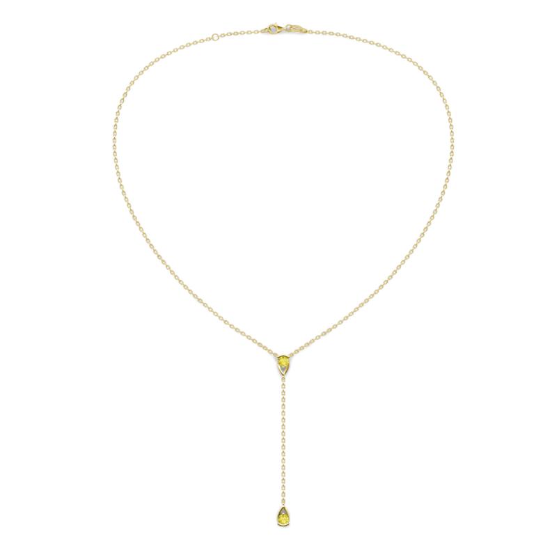 Twila 0.32 ctw Yellow Diamond (3.50 mm) Women Lariat Necklace 