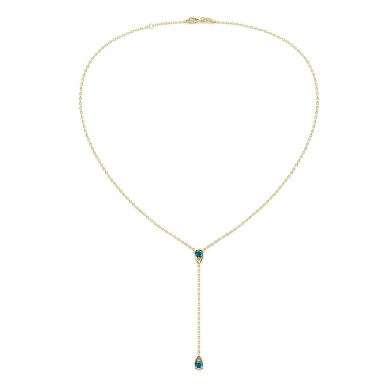 Twila 0.34 ctw London Blue Topaz (3.50 mm) Women Lariat Necklace 