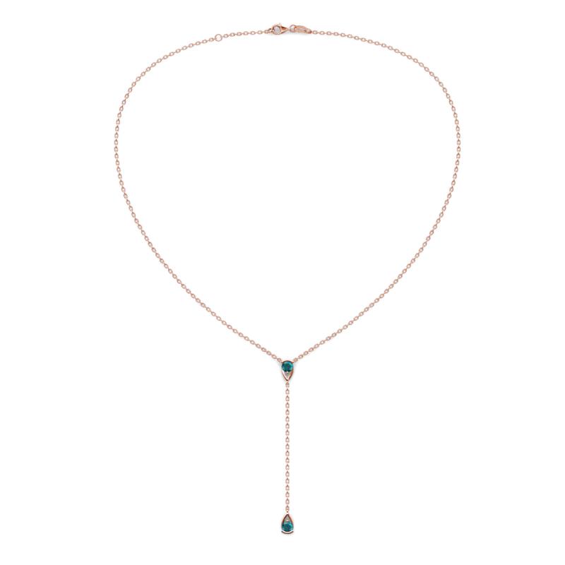 Twila 0.34 ctw London Blue Topaz (3.50 mm) Women Lariat Necklace 