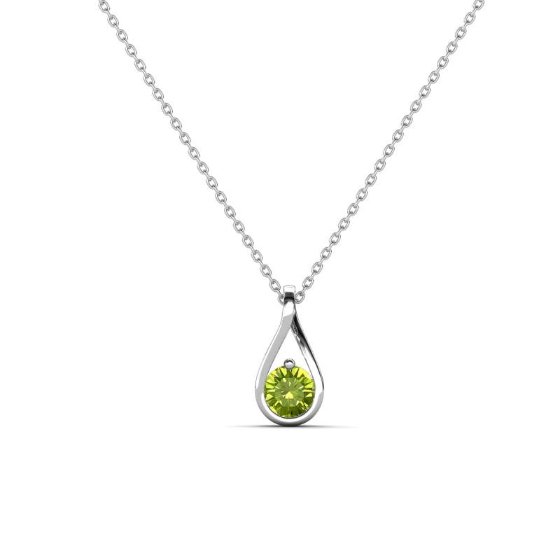 Tessie 0.18 ct Peridot (3.50 mm) Women Teardrop Solitaire Pendant Necklace 