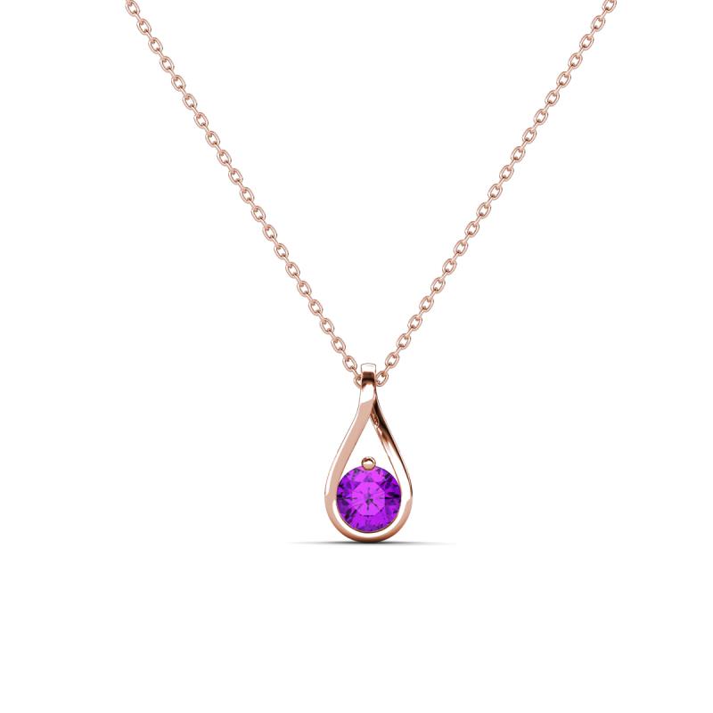 Tessie 0.15 ct Amethyst (3.50 mm) Women Teardrop Solitaire Pendant Necklace 