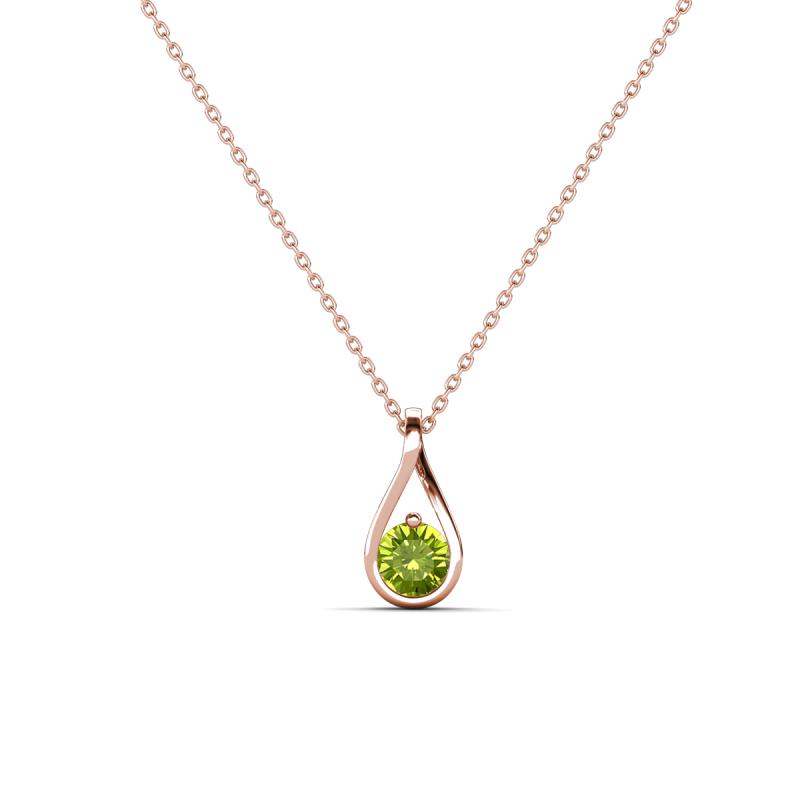 Tessie 0.18 ct Peridot (3.50 mm) Women Teardrop Solitaire Pendant Necklace 