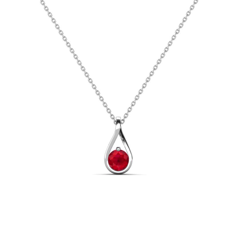 Tessie 0.17 ct Ruby (3.50 mm) Women Teardrop Solitaire Pendant Necklace 
