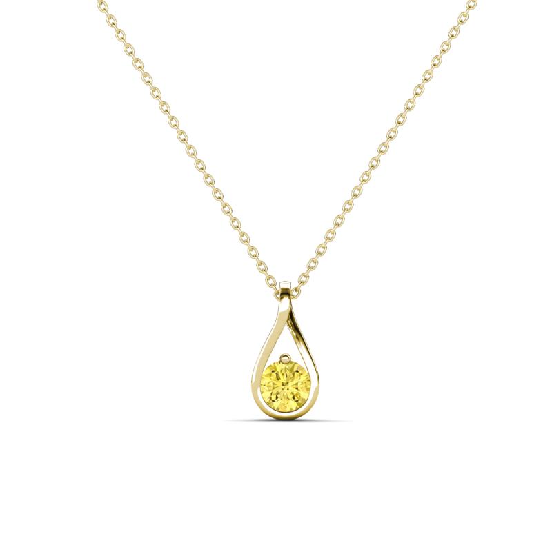 Tessie 0.17 ct Yellow Sapphire (3.50 mm) Women Teardrop Solitaire Pendant Necklace 