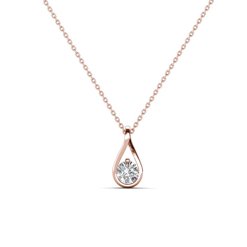 Tessie 0.17 ct White Sapphire (3.50 mm) Women Teardrop Solitaire Pendant Necklace 