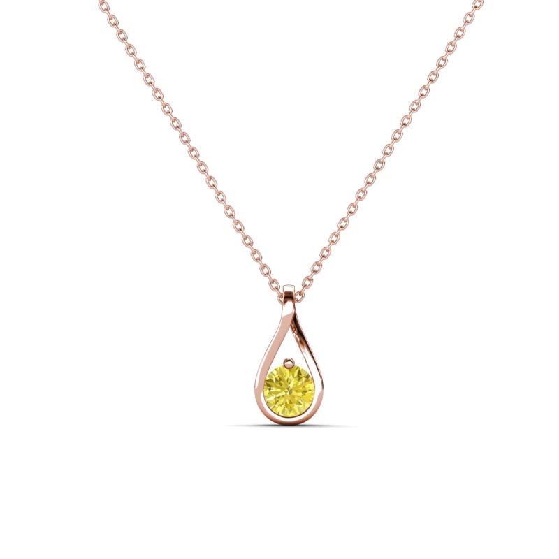 Tessie 0.16 ct Yellow Diamond (3.50 mm) Women Teardrop Solitaire Pendant Necklace 