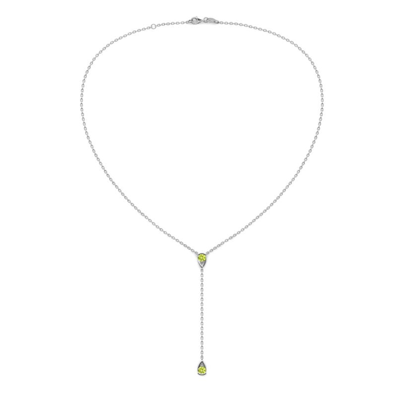 Twila 0.36 ctw Peridot (3.50 mm) Women Lariat Necklace 