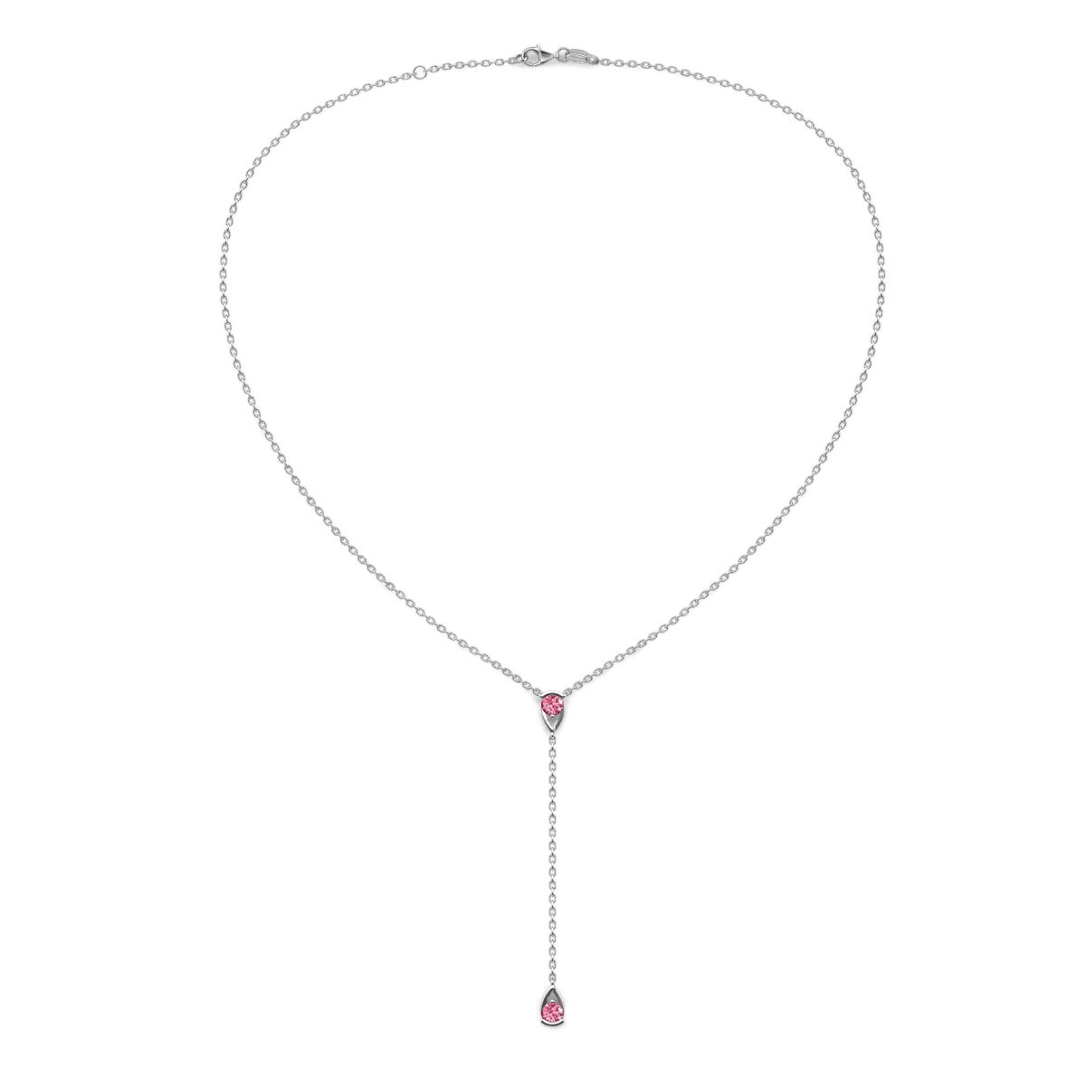 Twila 0.30 ctw Pink Tourmaline (3.50 mm) Women Lariat Necklace 