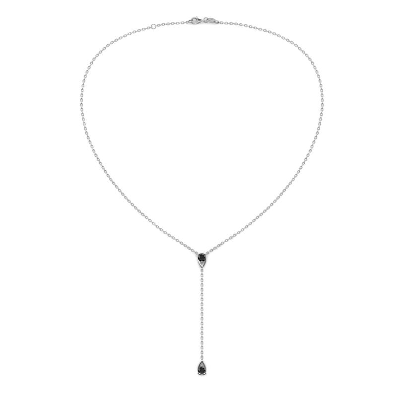 Twila 0.34 ctw Black Diamond (3.50 mm) Women Lariat Necklace 