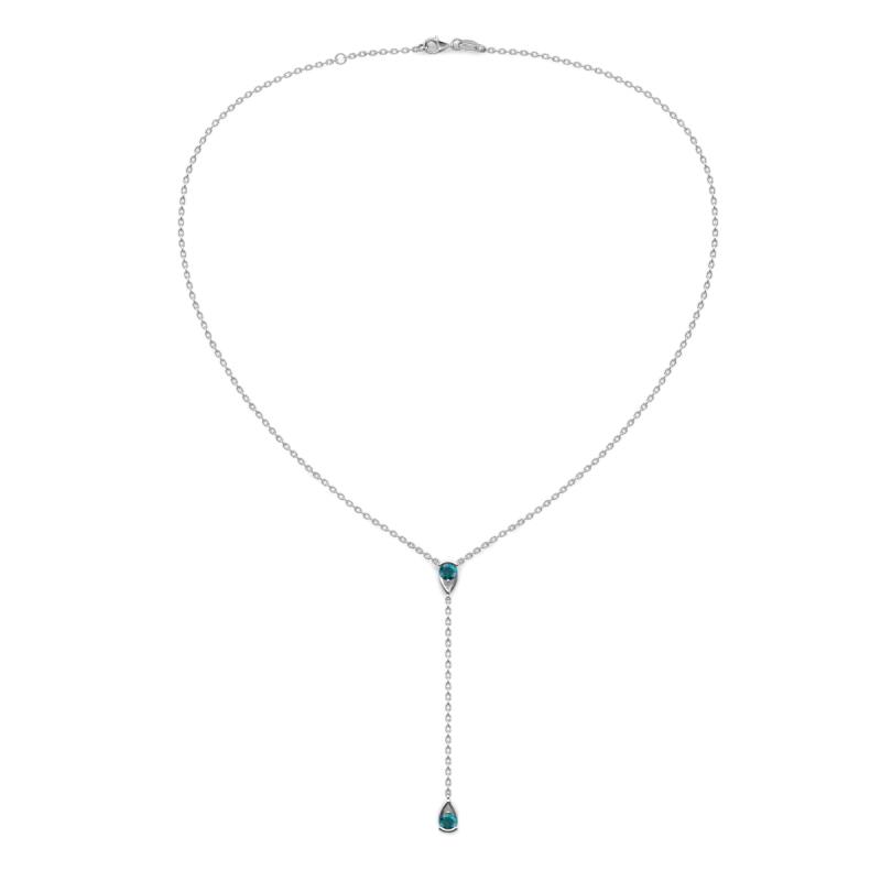 Twila 0.34 ctw London Blue Topaz (3.50 mm) Women Lariat Necklace 