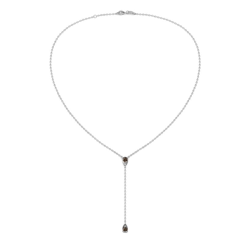 Twila 0.32 ctw Smoky Quartz (3.50 mm) Women Lariat Necklace 