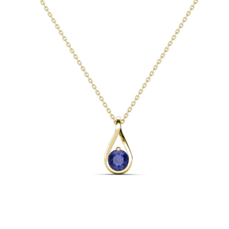 Tessie 0.15 ct Iolite (3.50 mm) Women Teardrop Solitaire Pendant Necklace 