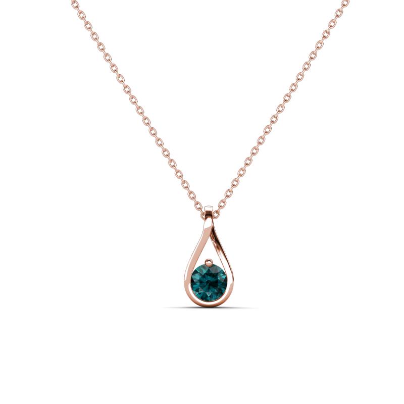 Tessie 0.17 ct London Blue Topaz (3.50 mm) Women Teardrop Solitaire Pendant Necklace 