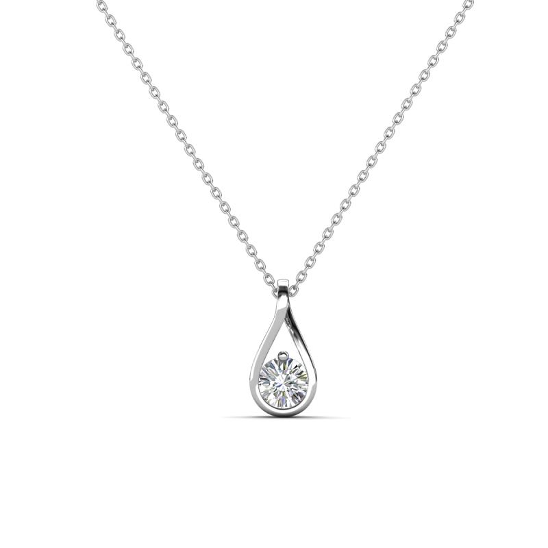 Tessie 0.14 ct Moissanite (3.50 mm) Women Teardrop Solitaire Pendant Necklace 