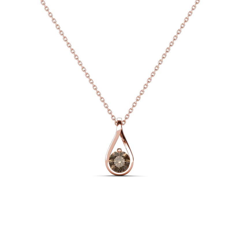 Tessie 0.16 ct Smoky Quartz (3.50 mm) Women Teardrop Solitaire Pendant Necklace 