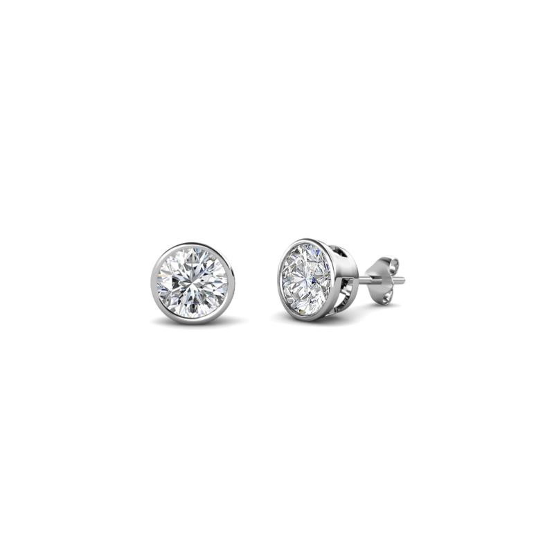 Carys 0.58 ctw Round Moissanite (4.50 mm) Bezel Set Solitaire Stud Earrings 