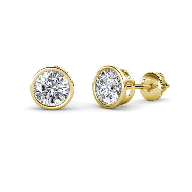 Carys 2.00 ctw Round Moissanite (6.50 mm) Bezel Set Solitaire Stud Earrings 