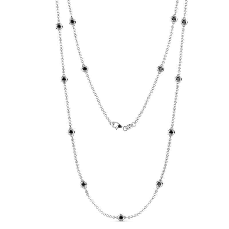 Lien (13 Stn/3mm) Black Diamond on Cable Necklace 