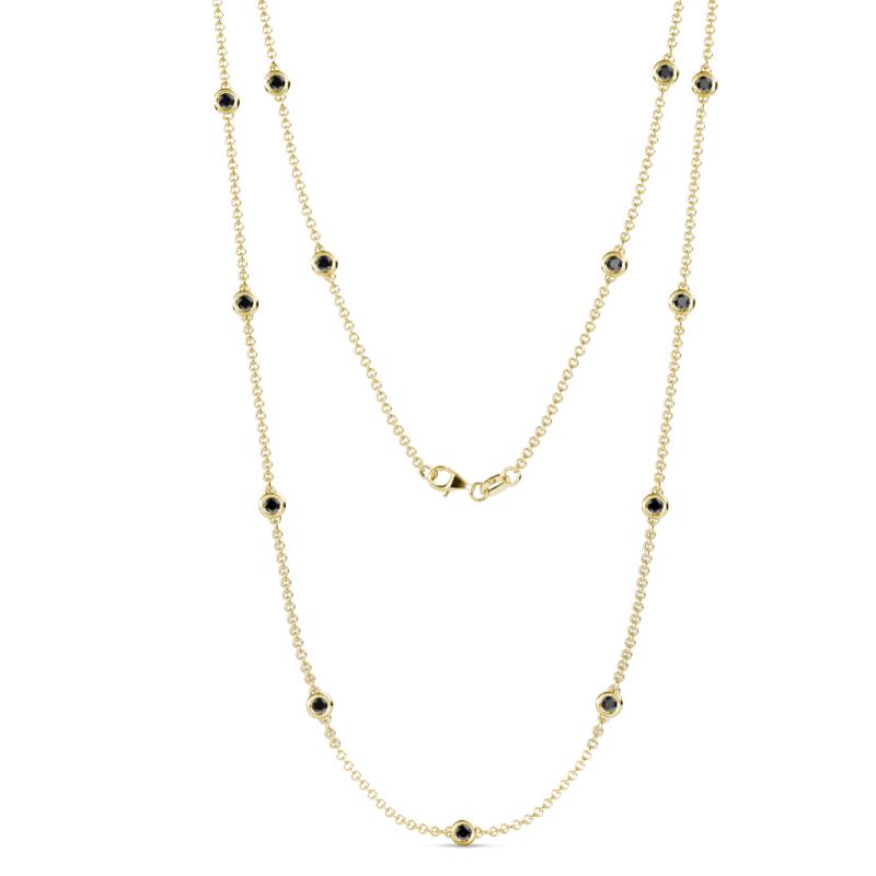 Lien (13 Stn/3mm) Black Diamond on Cable Necklace 