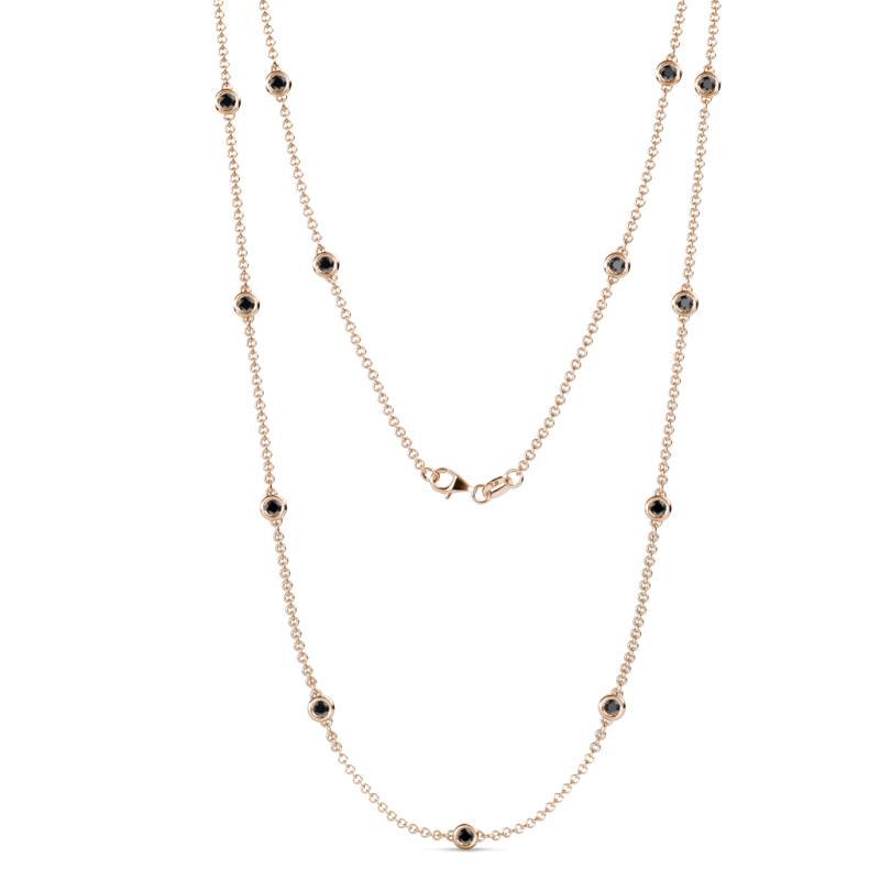 Lien (13 Stn/3mm) Black Diamond on Cable Necklace 