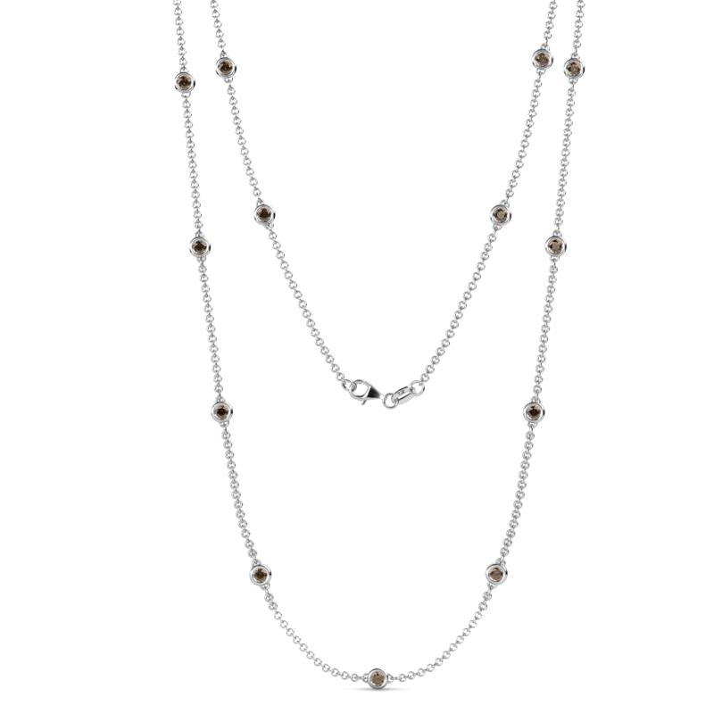 Lien (13 Stn/3mm) Smoky Quartz on Cable Necklace 