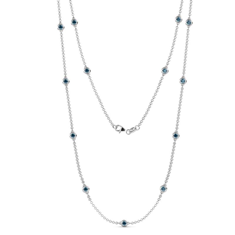 Lien (13 Stn/3mm) London Blue Topaz on Cable Necklace 
