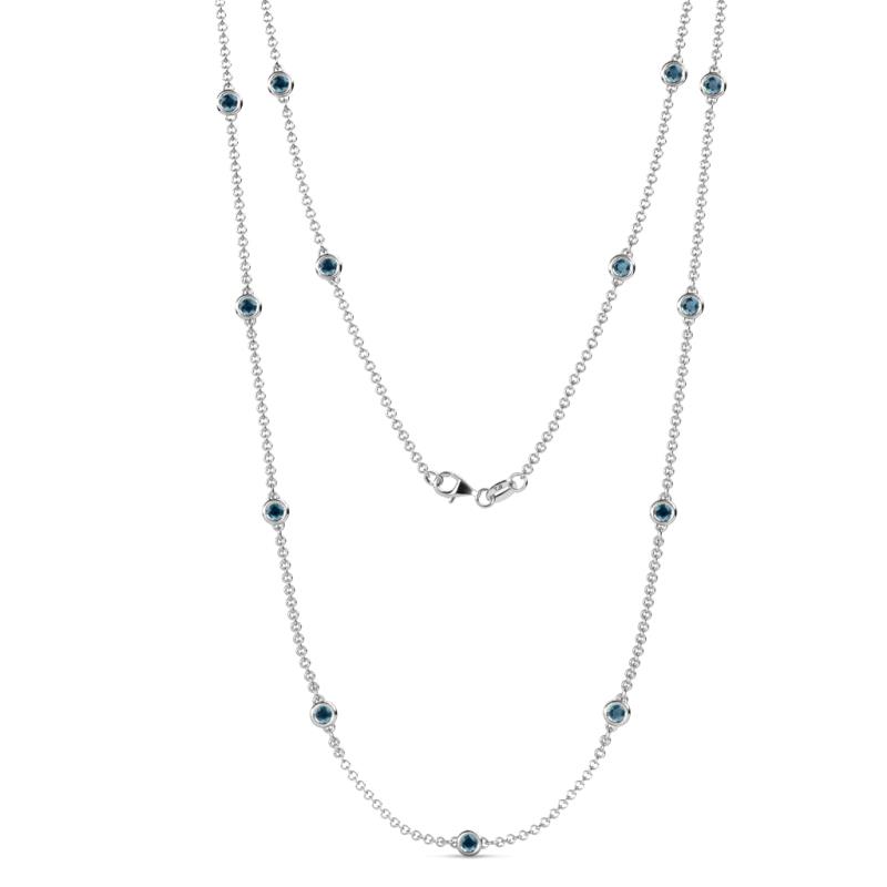 Lien (13 Stn/3mm) Blue Diamond on Cable Necklace 