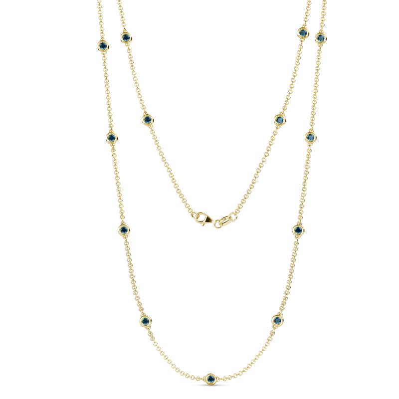 Lien (13 Stn/3mm) Blue Diamond on Cable Necklace 
