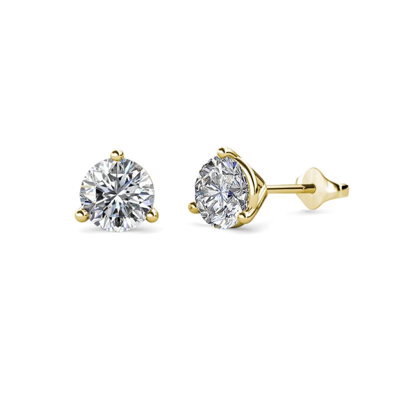 Pema 0.44 ctw (4.00 mm) Round Moissanite Three Prong Martini Solitaire Stud Earrings 