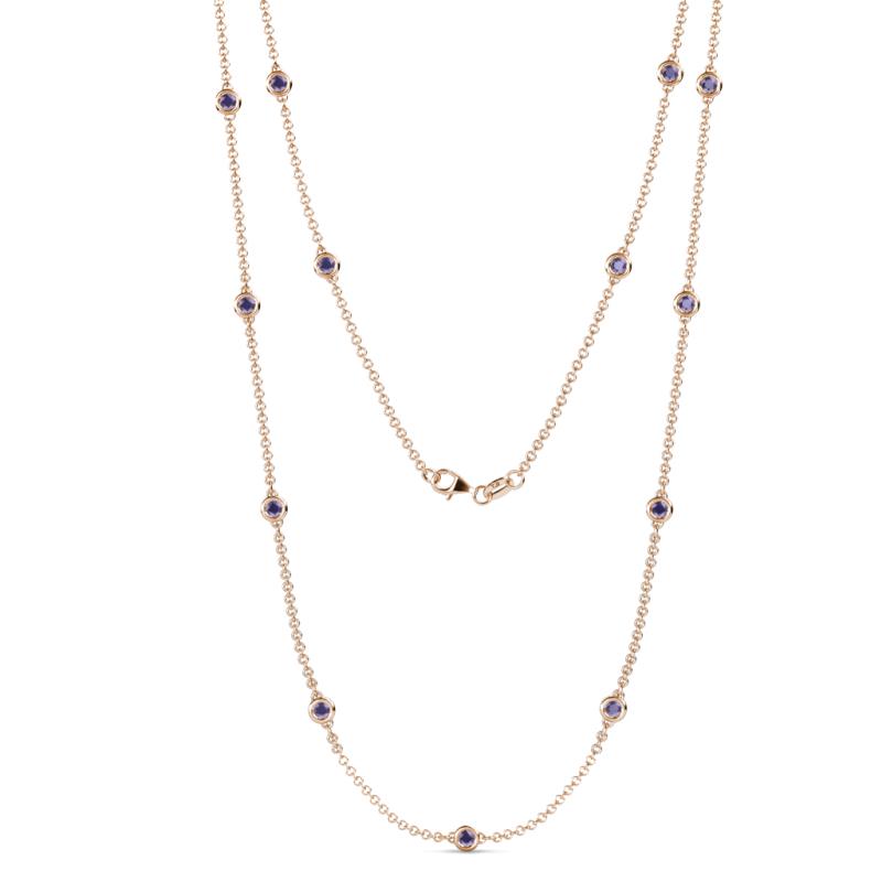 Lien (13 Stn/3mm) Iolite on Cable Necklace 
