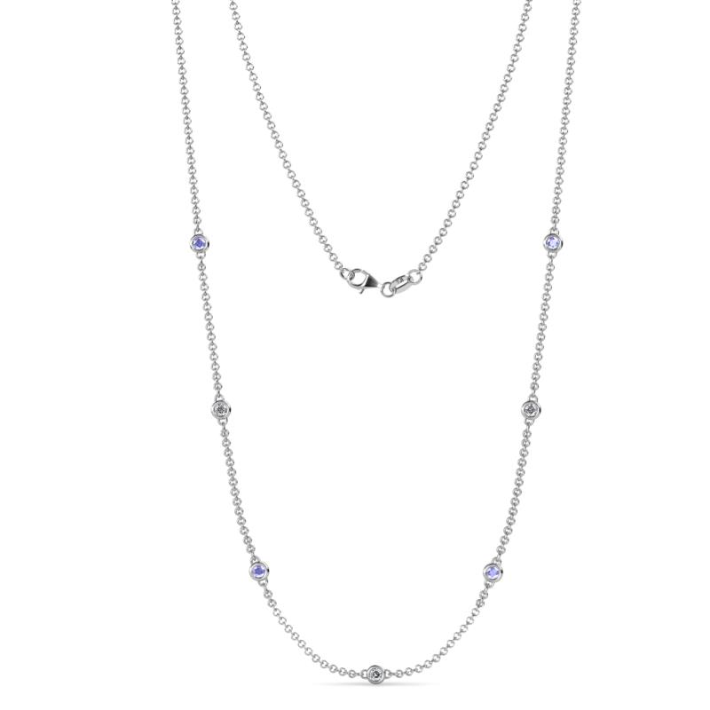 Salina (7 Stn/2.6mm) Tanzanite and Diamond on Cable Necklace 