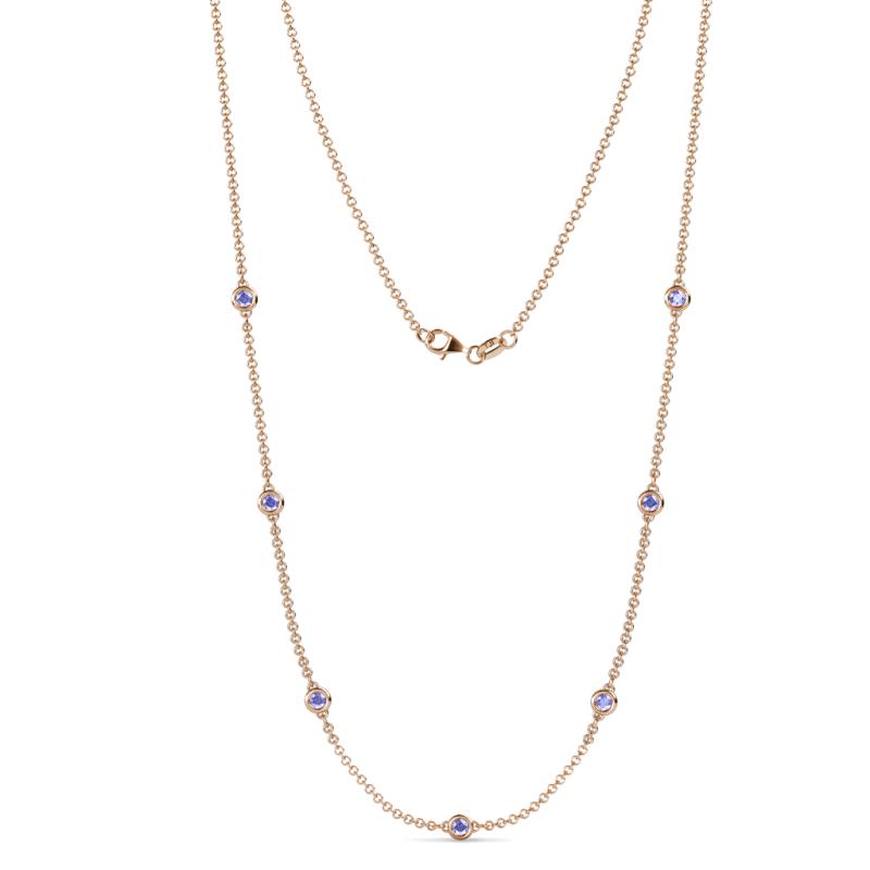 Salina (7 Stn/3mm) Tanzanite on Cable Necklace 