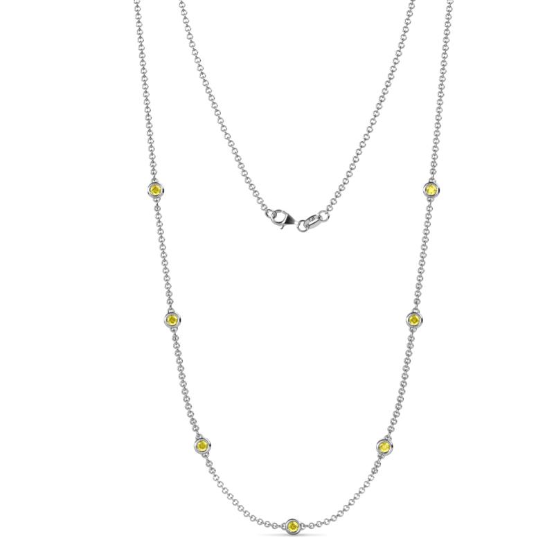 Salina (7 Stn/3mm) Yellow Sapphire on Cable Necklace 