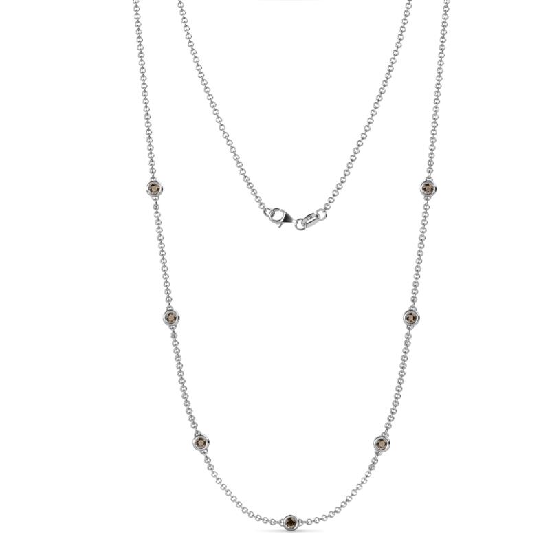 Salina (7 Stn/3mm) Smoky Quartz on Cable Necklace 