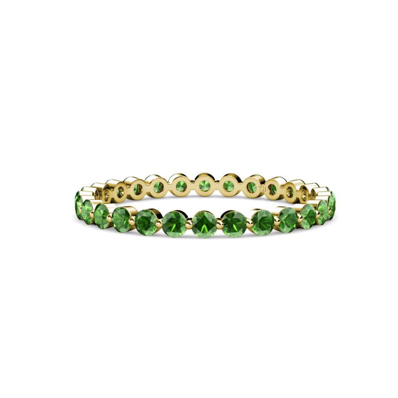Valerie 2.40 mm Green Garnet Eternity Band 