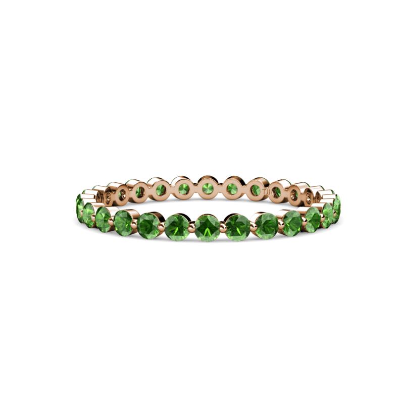 Valerie 2.40 mm Green Garnet Eternity Band 